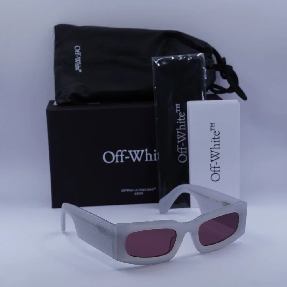 Off-White OERI141 CARY 0928 Rectangle Sunglasses – Grey/Burgundy